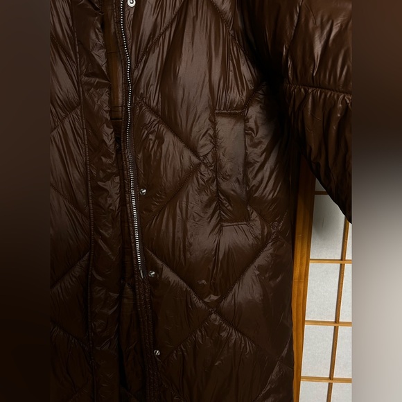 Abercrombie & Fitch Dark chocolate Brown Puffer Coat, oversized - Picture 3 of 8